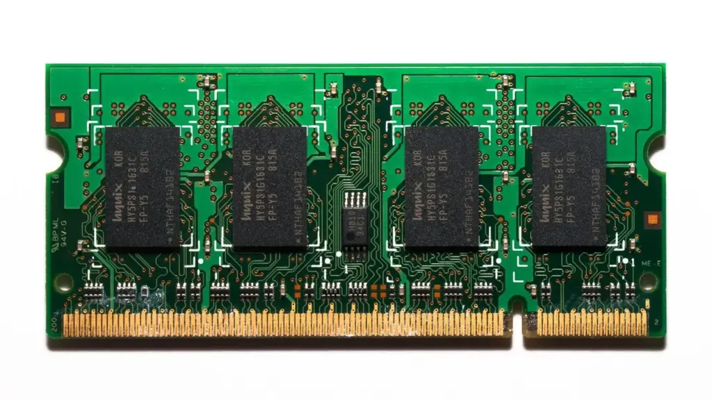 Arbeitsspeichermodul wird in einen Computer eingesetzt